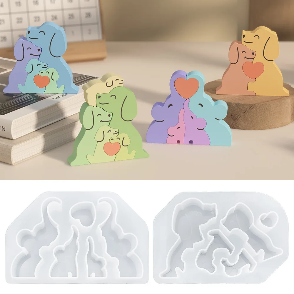 Soap Making Chemical - Animals Family Love Hug Silicone Candle