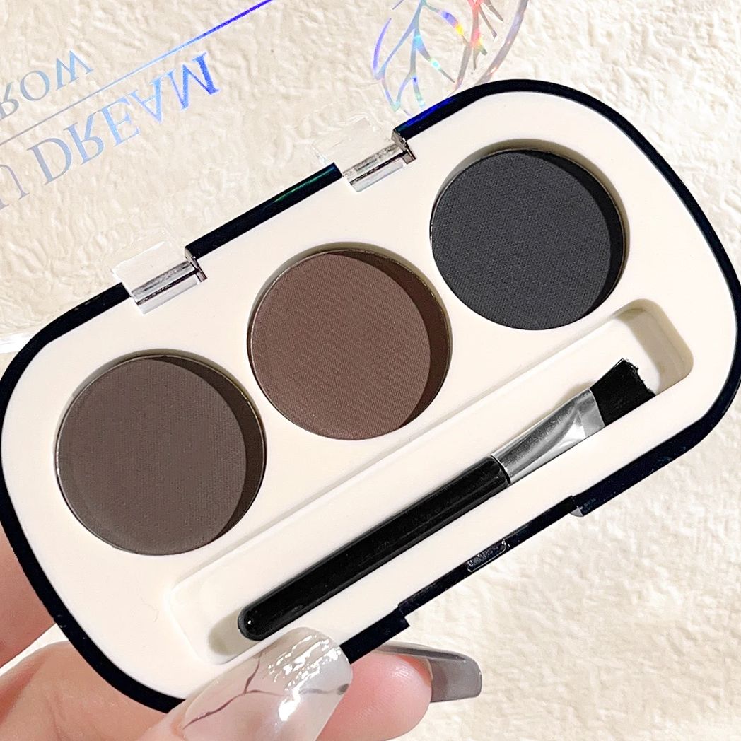 Mica Powder Colorant - 3-color Eyebrow Powder Palette With Eyebrow
