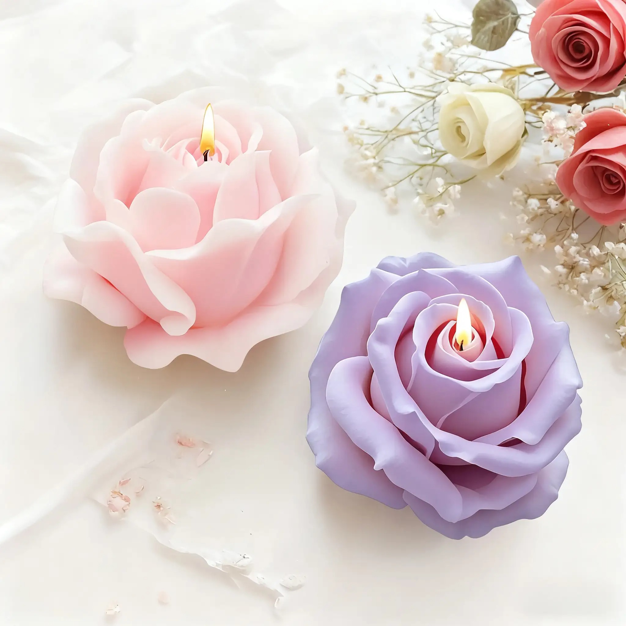2-Piece Romantic 3D Rose Silic - đánh giá và giá Soap Making Chemical