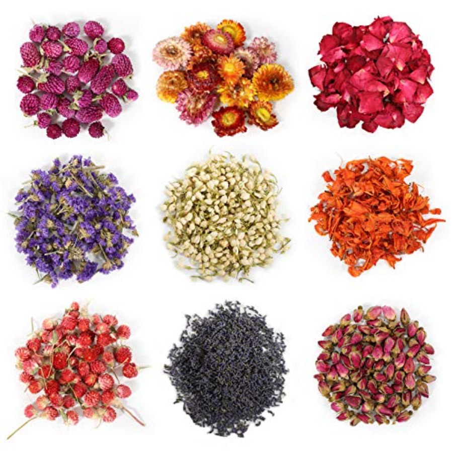 9 Bags Dried Flowers, 100% Nat - đánh giá và giá Soap Making Diy Kit