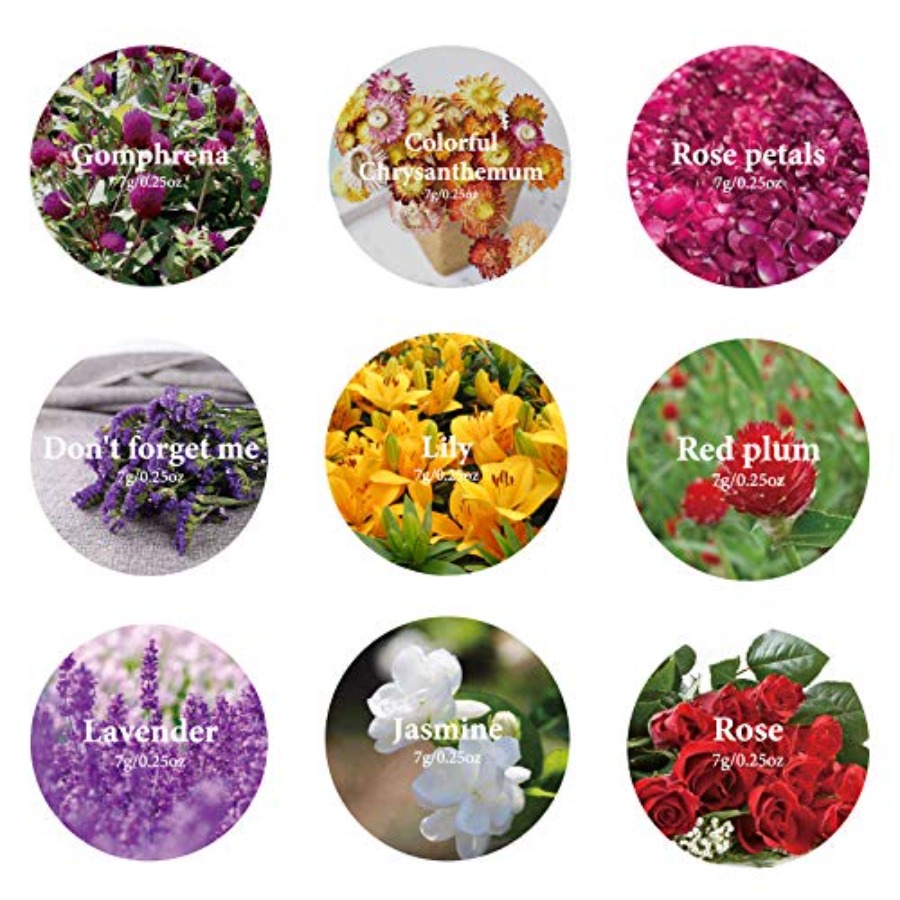 9 Bags Dried Flowers, 100% Nat - đánh giá và giá Soap Making Diy Kit