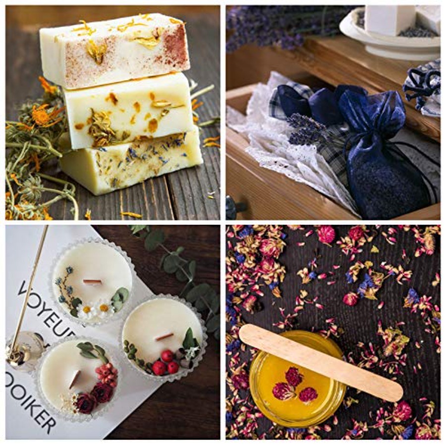 9 Bags Dried Flowers, 100% Nat - đánh giá và giá Soap Making Diy Kit