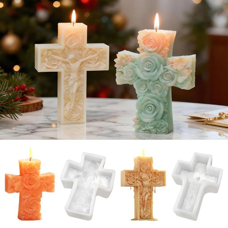 Flower Cross Jesus Silicone Ca - đánh giá và giá Soap Making Equipment For Beginners