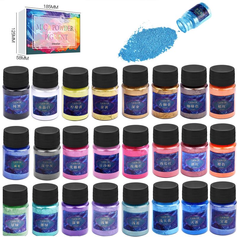 24 Màu Nhựa Dính Thuốc Nhuộm M - đánh giá và giá Mica Powder Colorant