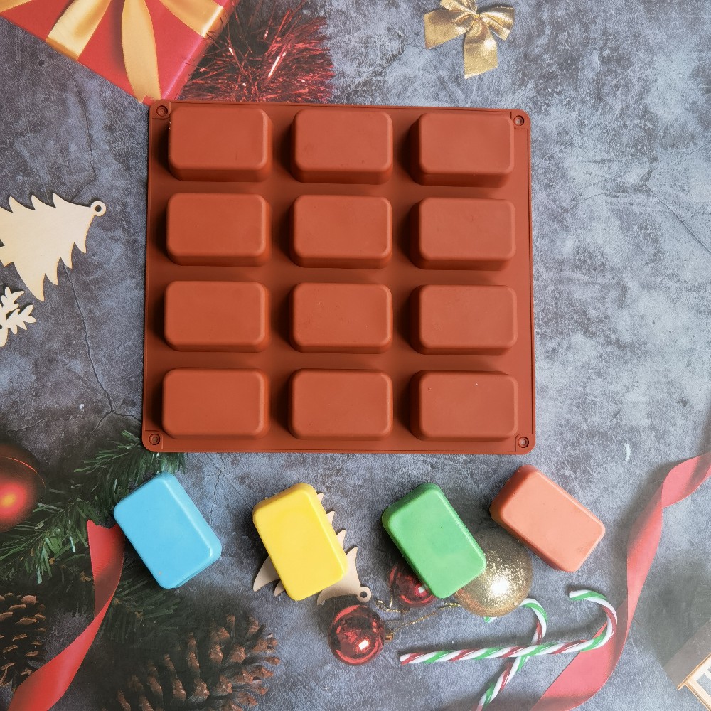 12 Cavity Square Silicone Soap - đánh giá và giá Soap Making Equipment For Beginners