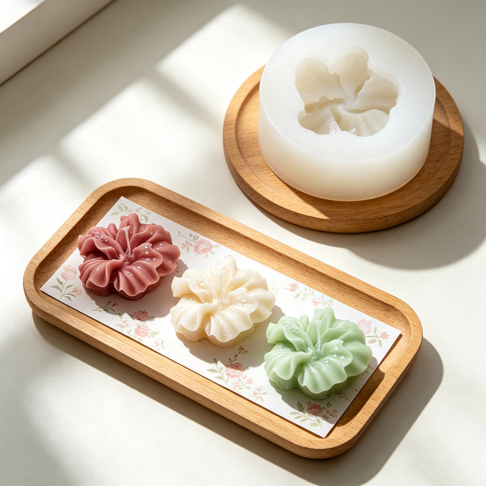 2pcs Hibiscus Flower Candle Mo - đánh giá và giá Soap Making Chemical